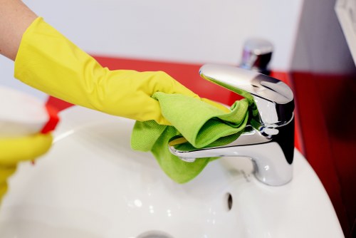 Risk assessment checklist and cleaning tools prepared for a job