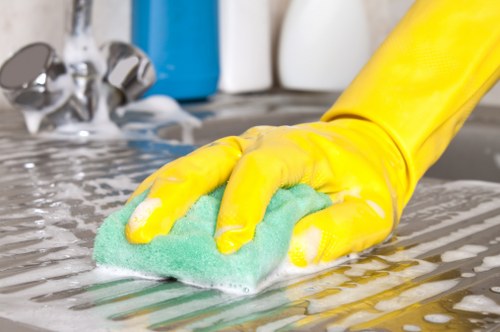 Technician assessing risks before carpet cleaning